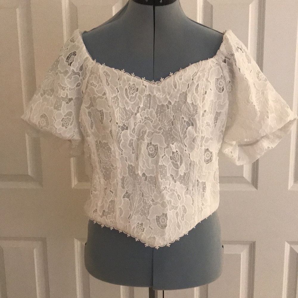 Elegant White Lace Crop Top
